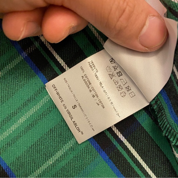 Off-White Green Liquid Spray Flannel Shirt - Picture 5 of 6